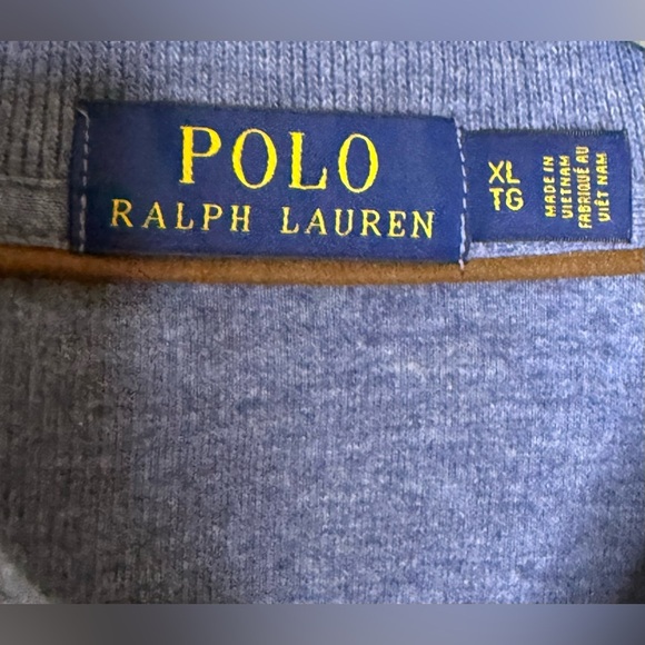 Polo Ralph Lauren men’s luxury shawl collar sweater blue 100% cotton XL EUC - Picture 3 of 6